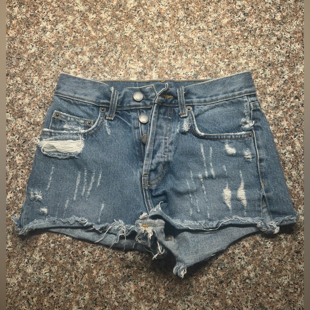 Carmar Girls Denim Cut Off Blue Shorts Size 24